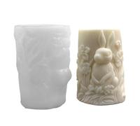 Yanayi Moule En Silicone Lapin,Ornements De Moulage En Cylindre 3D Pour L'Artisanat D'Art | Moules à Bougie et Savon - Pour Centre De Table Décoration Fête Mariage Dîner À La Maison