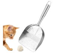 Yanayi Pelle À Litière pour Chat,2-en-1 Ramasse-Crotte Ergonomique Animalier - Pelle À Mailles pour Crotte,Usage Domestique Intérieur Vétérinaire Ménages Multi-Animaux Chiens Chats