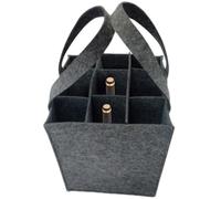 Yanayi Sacs à vin pour 6 bouteilles de voyage, sac de transport étanche pour bouteilles de vin, sac cadeau réutilisable avec poignée de transport pour les amateurs de vin, gris foncé, Voir description