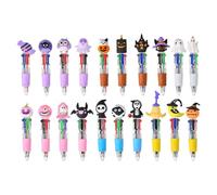 Yanayi Stylos à bille Halloween,20 Pièces De Stylos À Bille Avec Motifs Cartoons De Fantômes, Citrouilles Et Sorcières | 4 Couleurs Ergonomique Séchage Rapide Doux Mignon Fournitures Halloween Pour