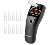 Yanbaozi Ethylotest Electronique Homologué NF, Alcootest avec Affichage LCD Numérique, Portable Testeur d'alcool 10 Embouchures pour Usage Domestique et Professionnel