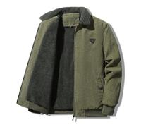 YANBLOS Veste Coupe-Vent Homme All-Match Revers Rétro Veste Polaire Pour Homme Casual Mode Trend Veste Manches Longues Homme Braguette À Glissière Veste Homme G-Army Green L