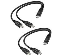 YANBORONSN 2 en 1 multi micro usb splitter câble de charge court, usb c mâle vers 2 connecteur micro usb mâle y cordon d'alimentation pas de transfert de données (pack de 2)