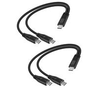 YANBORONSN 2 en 1 multi usb c splitter câble de charge court, usb c mâle vers 2 type c mâle connecteur y cordon d'alimentation pas de transfert de données (pack de 2)