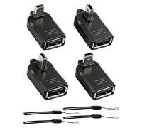 YANBORONSN Adaptateur OTG Mini USB,480 Mbps,angle à 90 degrés, Mini USB mâle vers USB femelle pour appareil photo, caméra embarquée, lecteur MP3,récepteur GPS, extension de stockage externe (lot de 4)