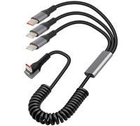YANBORONSN Câble à Ressort Séparateur USB C à 90 Degrés, Câble de Charge Rapide 3 en 1 Enroulé USB C vers USB Type C Pour Téléphone, Tablette (1.6FT)