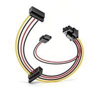 YANBORONSN Câble ATX 6 broches vers 15 broches Double SATA avec câble d'extension SATA MINI 6 broches pour disques durs mécaniques, disques SSD et lecteurs optiques (30 cm + 20 cm)