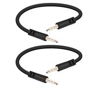 YANBORONSN Câble Audio Plat 3,5 mm, Prises Jack 3,5 mm, Câble Audio Mâle à Mâle pour Systèmes Audio Voiture, Enceintes Domestiques, Lot de 2 (0,15 m)