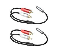 YANBORONSN Câble audio stéréo 3,5 mm vers 2 RCA, câble séparateur stéréo Y 3,5 mm aux 2 RCA, adaptateur audio femelle 1/8 vers mâle pour téléphone, tablette, ordinateur (2 pack de 30 cm)