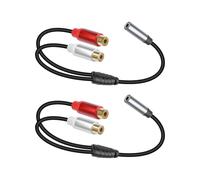 YANBORONSN Câble audio stéréo 3,5 mm vers 2 RCA femelles, câble séparateur stéréo Y Aux 3,5mm femelle vers 2 RCA femelles adaptateur audio prise jack pour téléphone, tablette(30 cm / 2 câbles)