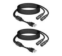 YANBORONSN Câble d'alimentation 5V USB A vers DC5525,1 Entrée/2 Sorties,Câble de charge double USB A vers DC 5.5mm x 2.5mm,Pour lecteur DVD, ordinateur portable, tablette, ventilateur (Lot de 2,1M)