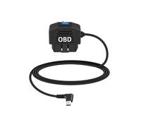 YANBORONSN Câble d'alimentation OBD automobile, adaptateur de câble rigide àobd-iià avec bouton de commutation pour caméra de tableau de bord surveillance 24 heures/mode acc (90 Degrés USB C)