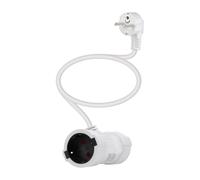 YANBORONSN Câble d'extension de Contact de Protection avec Double Prise Schuko Bidirectionnelle, Câble d'alimentation de Contact de Protection 1 à 2 16a / 250v (Blanc, Court)
