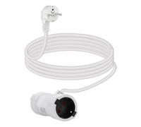 YANBORONSN Câble d'extension de Contact de Protection avec Double Prise Schuko Bidirectionnelle, Câble d'alimentation de Contact de Protection 1 à 2 16a / 250v (Blanc, Longtemps)