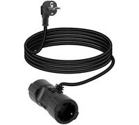 YANBORONSN Câble d'extension de Contact de Protection avec Double Prise Schuko Bidirectionnelle, Câble d'alimentation de Contact de Protection 1 à 2 16a / 250v (Noir, Longtemps)