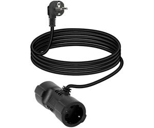 YANBORONSN Câble d'extension de Contact de Protection avec Double Prise Schuko Bidirectionnelle, Câble d'alimentation de Contact de Protection 1 à 2 16a / 250v (Noir, Longtemps)
