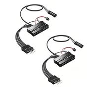 YANBORONSN Câble d'extension pour connecteur de panneau avant,20 Pin vers 9 Pin,24AWG nappe plate mâle vers femelle avec câble d'alimentation 2 broches et câble pour haut parleur, lot de 2 (0,15M)