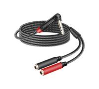 YANBORONSN Câble séparateur stéréo en Y 1/4 de pouce TRS, câble mâle double canal 6,35 mm à 90 degrés vers femelle double canal 6,35 mm, séparateur/convertisseur audio quart de pouce (1,8 m)