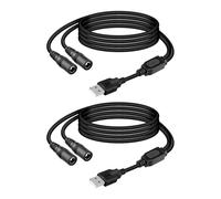 YANBORONSN Cordon d'alimentation 5V USB A vers DC5521, 1 entrée vers 2 sorties, câble de charge double USB A vers DC 5,5 mm x 2,1 mm pour lecteur DVD, ordinateur portable, ventilateur (2 pièces, 1M)