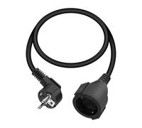 YANBORONSN Cordon d'extension Schuko 90° Court, 3G1,5mm² avec fiche mâle et Prise Femelle, câble d'extension à Terre, Noir