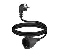 YANBORONSN Cordon d'extension Schuko 90° Court, 3G1,5mm² avec fiche mâle et Prise Femelle, câble d'extension à Terre, Noir