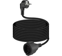 YANBORONSN Cordon d'extension Schuko à 90°, 3G1,5mm² avec fiche mâle et Prise Femelle, câble de Prolongation avec Contact de Protection, Noir (5m)