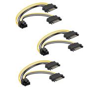YANBORONSN double sata 15 broches vers 8 broches (6 + 2 broches), câble d'alimentation pour carte vidéo sata mâle vers 8 broches femelle