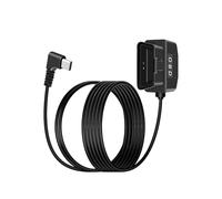 YANBORONSN OBD Stromkabel für Dash Camera, OBD2 zu Typ C Adapter Hardwire Ladekabel mit Schalter Taste 24 Stunden Überwachung und Acc 2 Modus 12-24 V zu 5V / 3A (3,5/11,5FT) (90 Degrés USB C)