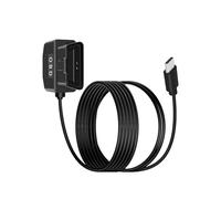 YANBORONSN OBD Stromkabel für Dash Camera, OBD2 zu Typ C Adapter Hardwire Ladekabel mit Schalter Taste 24 Stunden Überwachung und Acc 2 Modus 12-24 V zu 5V / 3A (3,5/11,5FT) (USB C)