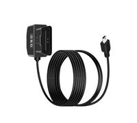YANBORONSN OBD Stromkabel für Dash Camera, OBD2 zu USB Mini Adapter Hardwire Ladekabel mit Schalter Taste 24 Stunden Überwachung und Acc 2 Modus 12-24 V zu 5V / 3A (3,5/11,5FT)