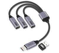 YANBORONSN Répartiteur USB C 3 Ports 1 mâle vers 3 Femelles, hub d'extension USB C 1 entrée 3 Sorties Câble d'extension USB 2.0 pour données et Alimentation pour Voiture (25 cm)