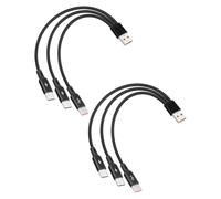 YANBORONSN usb c 3 en 1 multi-charge Câble, câble tressé en nylon pour câble multi-charge de téléphone portable, tablette, 2 pack (0.2m)