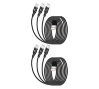 YANBORONSN usb c 3 en 1 multi-charge Câble, câble tressé en nylon pour câble multi-charge de téléphone portable, tablette, 2 pack (1.2m)