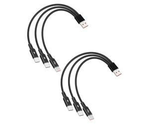 YANBORONSN usb c 3 en 1 multi-charge Câble, câble tressé en nylon pour câble multi-charge de téléphone portable, tablette, 2 pack (0.2m)