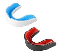 YanBous 2 Pièces de Protège-Dents Sport, Protège-Dents pour le Sport, Boîte d'Hygiène Portable, pour Rugby, Boxe, Hockey, MMA, Arts Martiaux, Kickboxing, Judo, Boxe (noir rouge/blanc bleu)