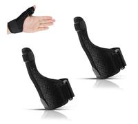 YanBous 2 Pièces Support de Pouce Ajustable Avec Renfort de Poignet - Rails Métalliques Stables pour Soulager l'Arthrose du Pouce, la Tendinite et les Entorses pour le Sport et la Vie Quotidienne