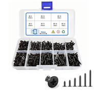 YanBous Assortiment de Vis Autoforeuse 500 Pièces - Inox-M3, Placo, Autoperforante - 6/8/10/12/18/20mm (Noir)