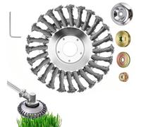 YanBous Brosse à Mauvaises Herbes Professionnelle pour Débroussailleuse - Brosse en Fil de Fer 6 Pouces pour Débroussailleuse, Brosse à Mauvaises Herbes de Haute Qualité avec Alésage de 25,4 mm