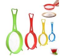 YanBous Ensemble de passoires en plastique de 4 tailles différentes (13,5/11,5/8,5/6,5 cm),idéal pour la cuisine : farine, quinoa, riz, pâtes, sucre. Parfait pour égoutter, filtrer et tamiser.