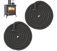 YanBous Kit de 2 cordons d'étanchéité pour cheminée en fibre de verre, 10mm x 3m, résistance jusqu'à 600°C. Universels pour tous modèles de poêles et cheminées, parfait pour sceller portes et joints.