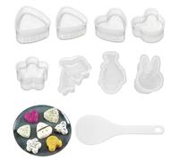 YanBous Kit de 9 Pièces pour Onigiri & Sushi Incluant une Cuillère à Riz - Sushi Maker Polyvalent, Moules Triangulaires et Spéciaux Réutilisables, Nettoyage Facile, Pour Débutants & Professionnels