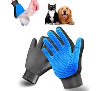 YanBous Kit De Gants De Toilettage Pour Chiens & Chats : 2-En-1 Anti-Peluches & Enlève-Poils, Fonction Massage, Idéal Pour Canapé & Poils D'Animaux, Bleu, 2 Pièces