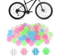 YanBous Lot de 108 perles pour rayons de vélo - Accessoire coloré pour vélo - Perles lumineuses pour rayons de vélo-Perles réfléchissantes pour rayons - Clips de rayons luminescents dans l'obscurité