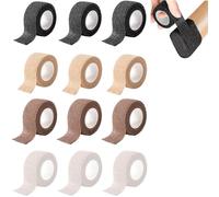 YanBous Lot de 12 rouleaux de patins en feutre autocollants 2,5 cm de large、 Antidérapants Pour chaises, meubles, chaises Pour éliminer les bruits et les rayures-Noir 、marron、couleur de peau et blanc