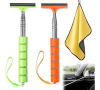 YanBous Lot de 2 raclettes de vitre de Voiture, rétroviseur de Voiture, essuie-Glace télescopique, avec Un Chiffon de Lavage de Voiture，essuie-Glace rétractable pour rétroviseur de Voiture