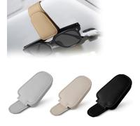 YanBous Lot de 3 Porte-Lunettes de Soleil Universels en Cuir PU pour Pare-Soleil de Voiture, Clips Magnétiques en Gris, Noir, Beige - Accessoire Pratique pour la Voiture
