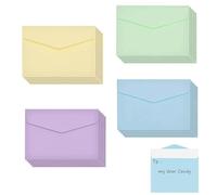 YanBous Lot de 80 Mini Enveloppes Colorées, 11,5 x 8,2 cm, 4 Couleurs, pour Cartes de Vœux, Mariages, Anniversaires et Fêtes