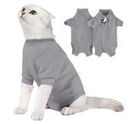 YANBOYI Gilet de convalescence post-chirurgie pour chats en coton doux et respirant qui protège les plaies et favorise une guérison plus rapide. Convient aux petits