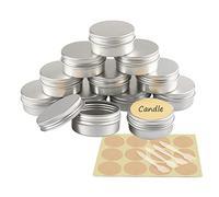 YANCAER 10 Pièces Pots en Aluminium Argenté de 50ml avec Couvercle - D57mm x H28mm Vide Ronde Cosmétiques Pot Conteneurs de Voyage pour Maquillage, Crème, Baume à Lèvres, Mini Bougies
