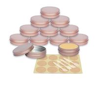 YANCAER 10 Pièces Pots en Aluminium Rose mat de 100ml avec Couvercle - D83mm x H28mm Vide Ronde Cosmétiques Pot Conteneurs de Voyage pour Maquillage, Crème, Baume à Lèvres, Mini Bougies